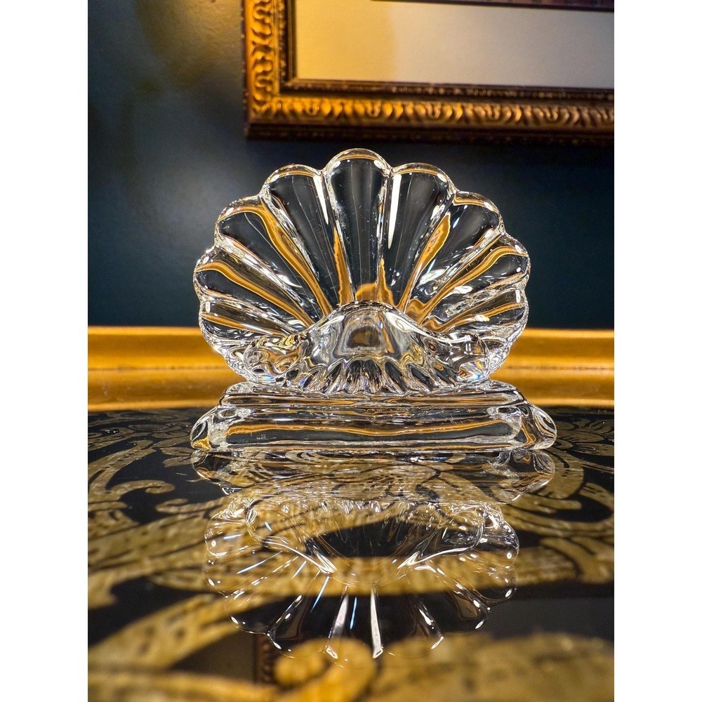 Vintage Baccarat Bambous Crystal‎ Placecard Holder – Shell Design